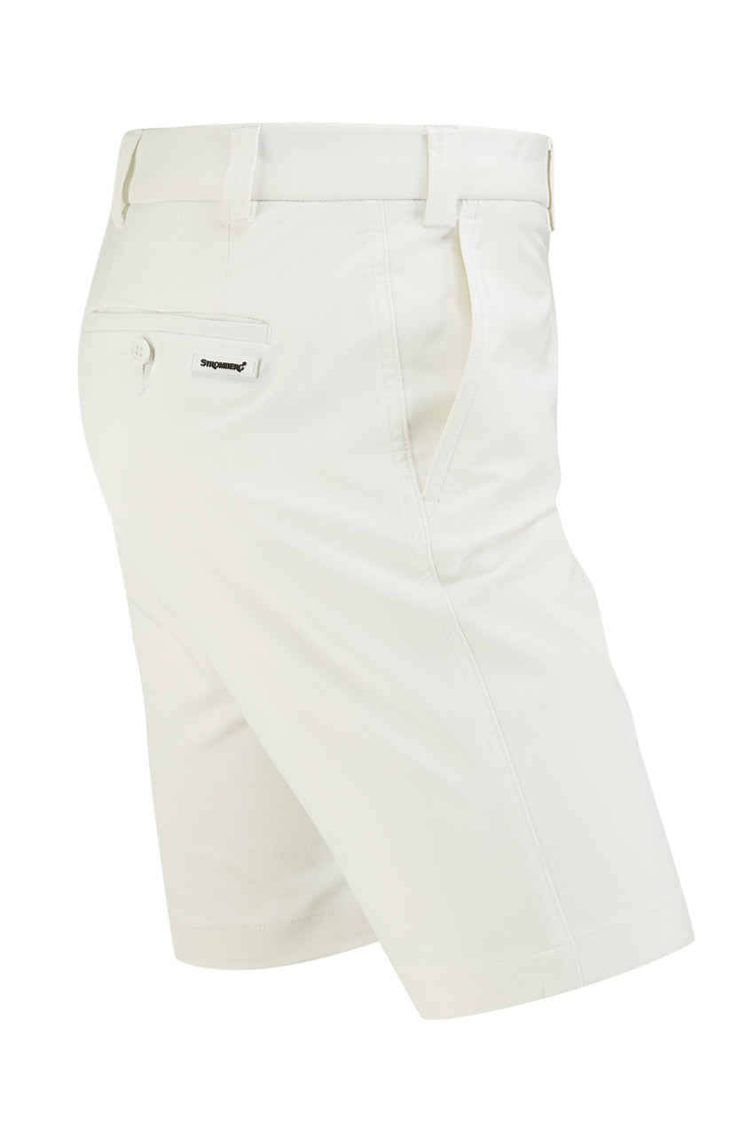 Hampton Short - White Technical Stretch Short - Tapered Fit