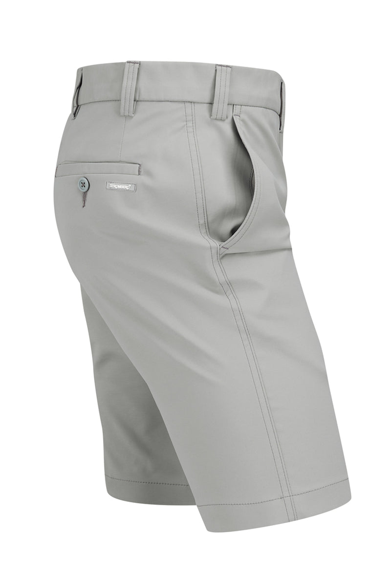 Hampton Short - Light Grey Technical Stretch Short - Tapered Fit